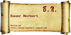 Bauer Norbert névjegykártya