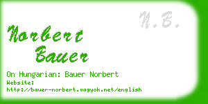 norbert bauer business card